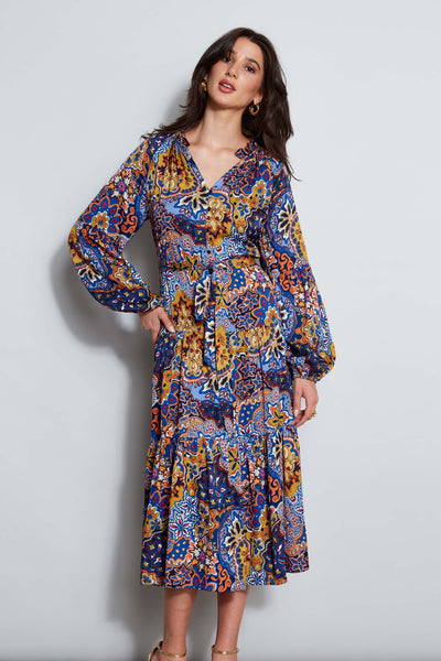 Silk Night Garden Midi Dress Image 2
