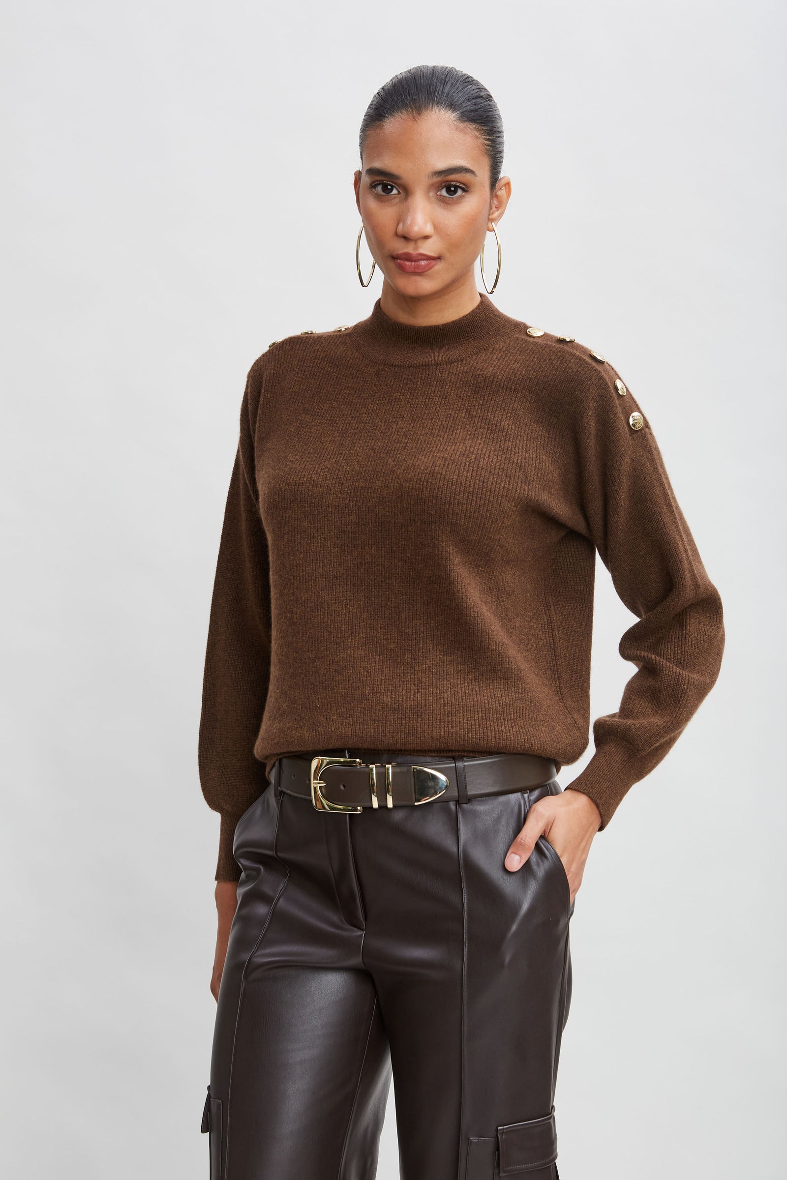Cashmere Button Sweater Elie Tahari