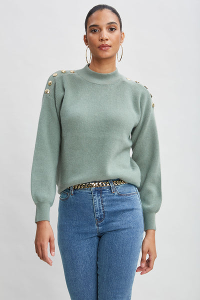 Cashmere Button Sweater Image 3
