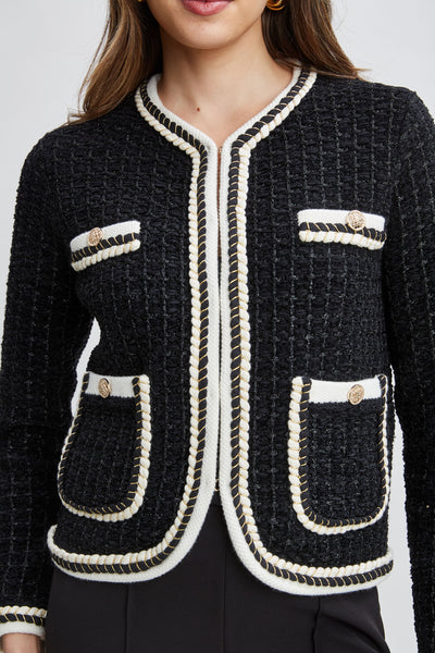 Contrast Cardigan Sweater Image 4