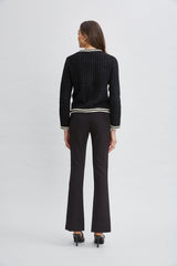 Contrast Cardigan Sweater