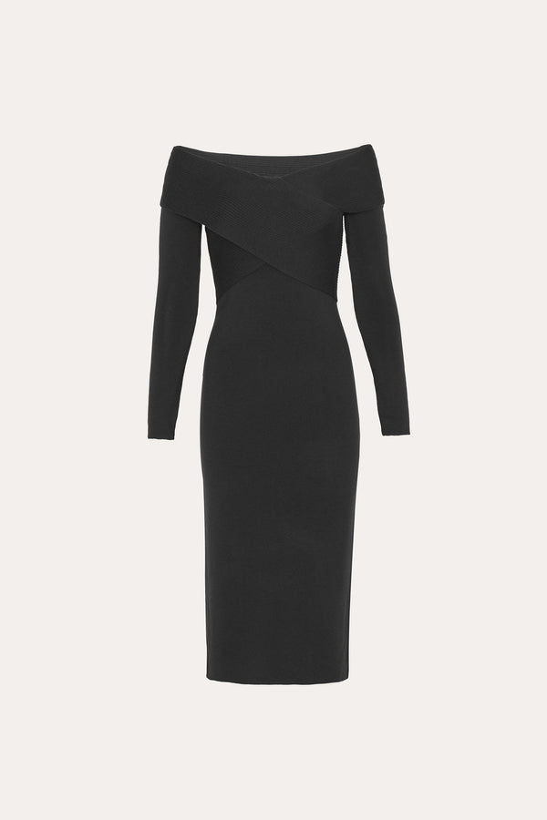 Off Shoulder Wool Sweater Dress