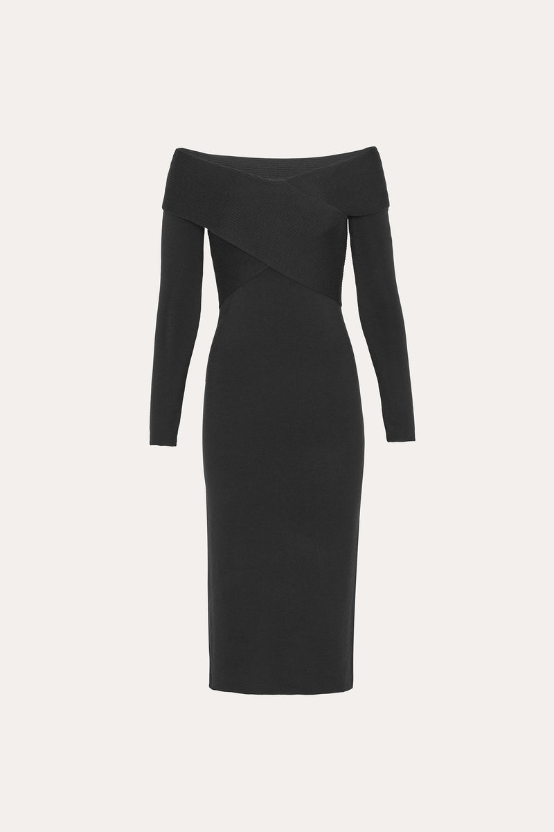 Off Shoulder Wool Sweater Dress