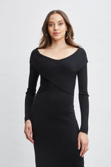 Off Shoulder Wool Sweater Dress