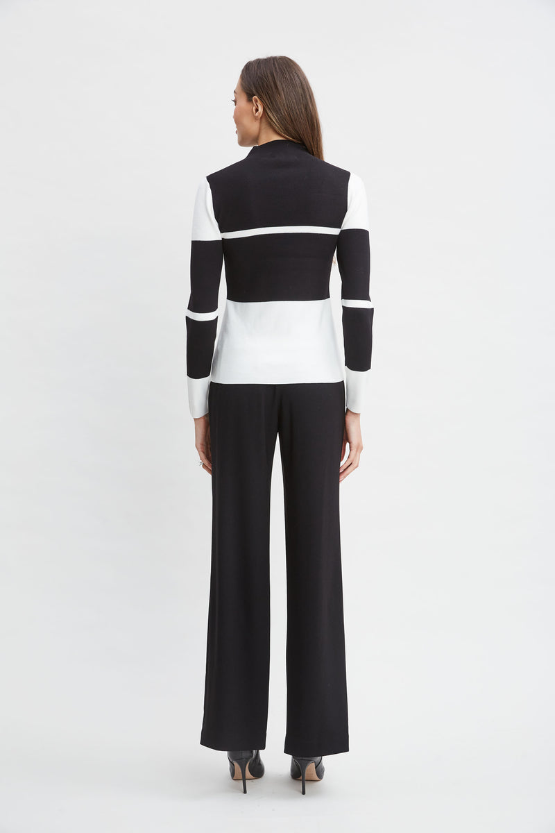 Stripe Mock Neck Sweater