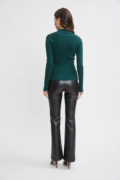 Mock Neck Button Sweater Image 5