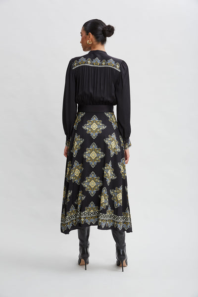 Silk Geometric Midi Dress Image 6