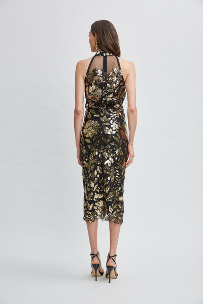 Floral Sequin Halter Top Image 5