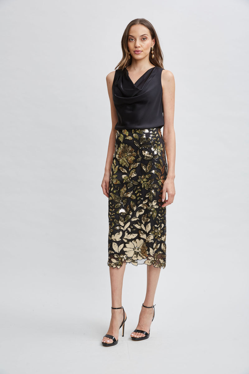 Floral Sequin Midi Skirt – Elie Tahari
