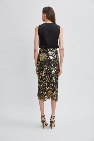 Floral Sequin Midi Skirt Image 6