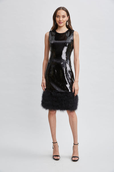 Sequin Feather Hem Dress Image 2