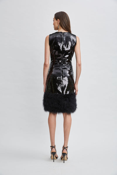 Sequin Feather Hem Dress Image 4