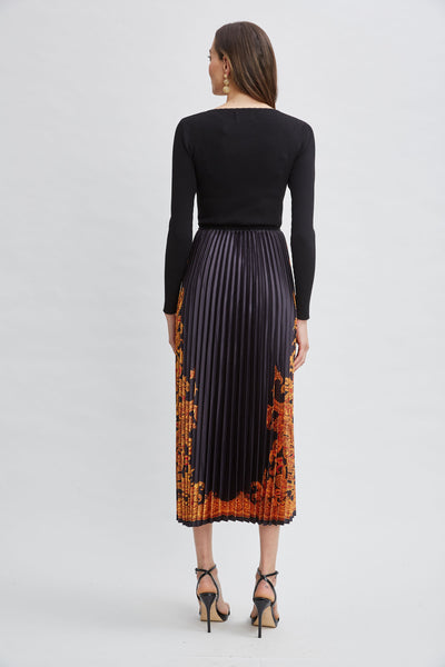 Paisley Pleated Midi Dress Image 7