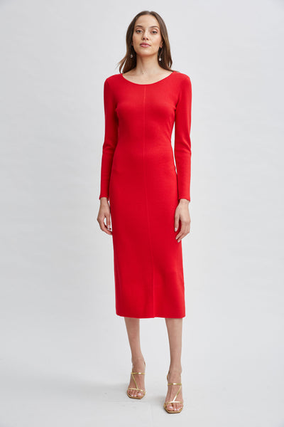 Wool Draped Chain Sweater Dress Image 1