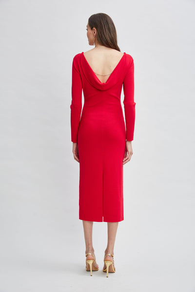 Wool Draped Chain Sweater Dress Image 5