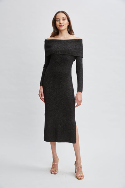 Metallic Cashmere Off-Shoulder Dress Image 1