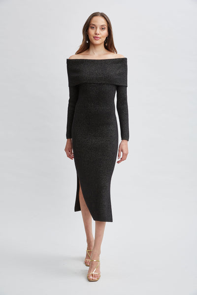 Metallic Cashmere Off-Shoulder Dress Image 3