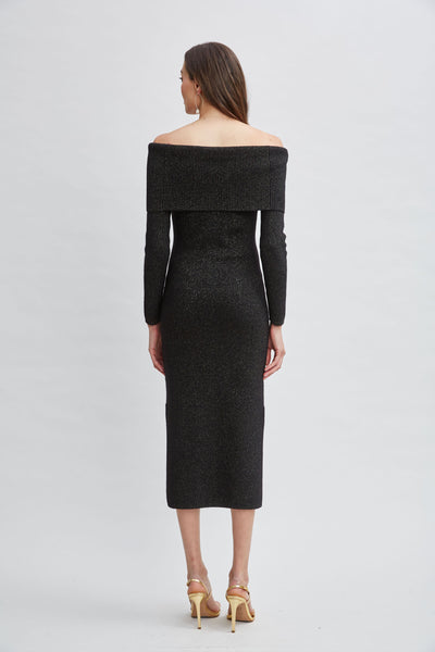 Metallic Cashmere Off-Shoulder Dress Image 5