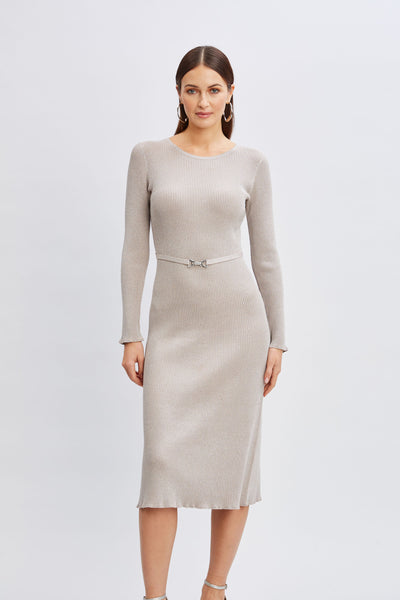 Metallic Belted Sweater Dress Image 2