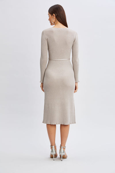 Metallic Belted Sweater Dress Image 5