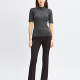 Crepe Seam Slit Flare Pant
