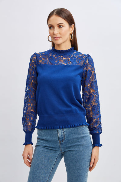 Crochet Long Sleeve Sweater Image 1