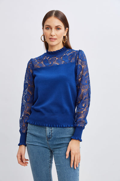 Crochet Long Sleeve Sweater Image 3