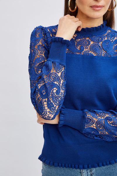 Crochet Long Sleeve Sweater Image 4