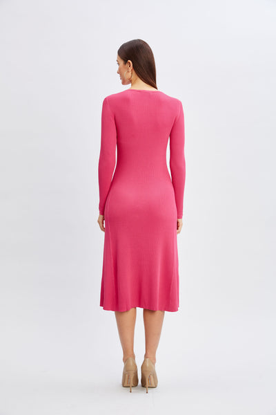 Scallop Keyhole Sweater Dress Image 5