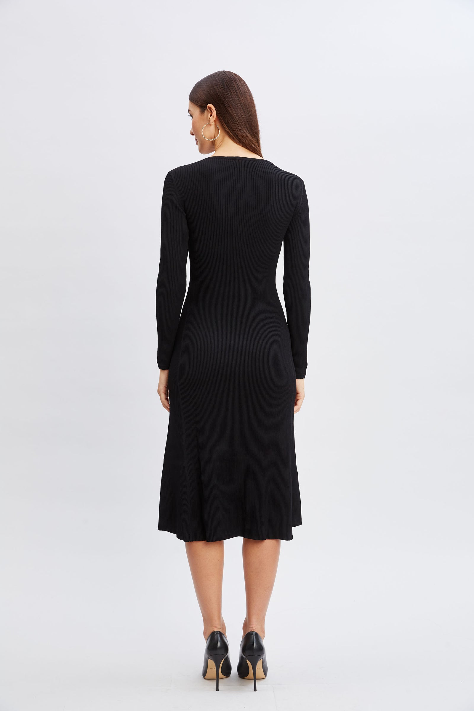 【RECTO】 SUMMER NIGHT LONG KNIT DRESS Scallop Keyhole Sweater Dress – Elie Tahari