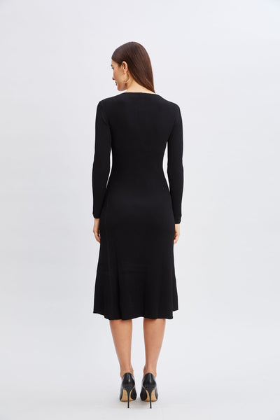 Scallop Keyhole Sweater Dress Image 4