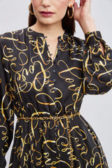 T-Tahari Letter Print Chain Dress