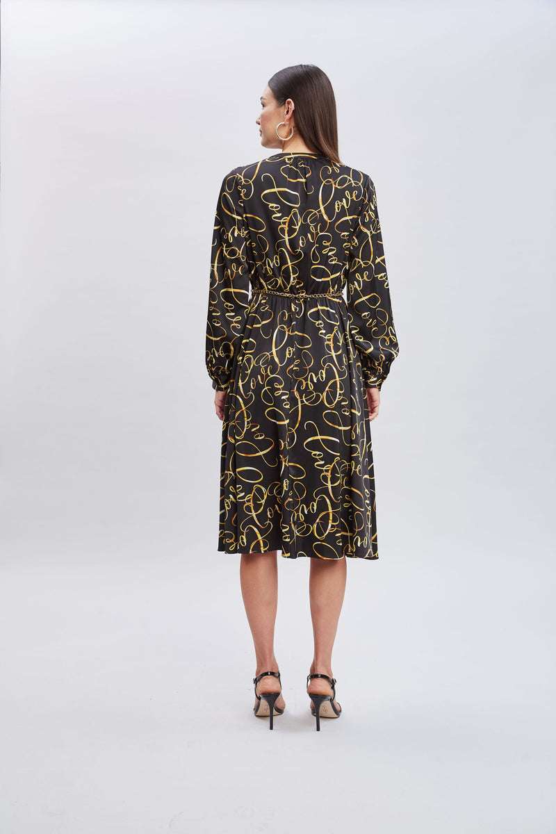 T-Tahari Letter Print Chain Dress