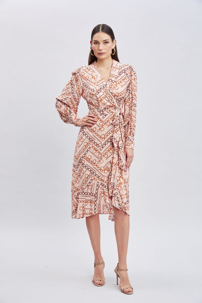 Chain Wrap Dress Image 1