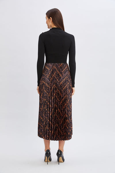 Mixed Media Chain Pleated Dress Image 7