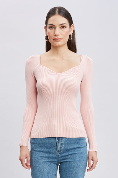 Contour Neck Rib Sweater Image 5