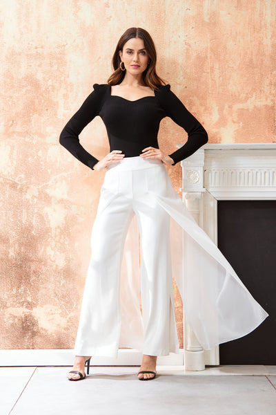 Contour Neck Rib Sweater Image 3