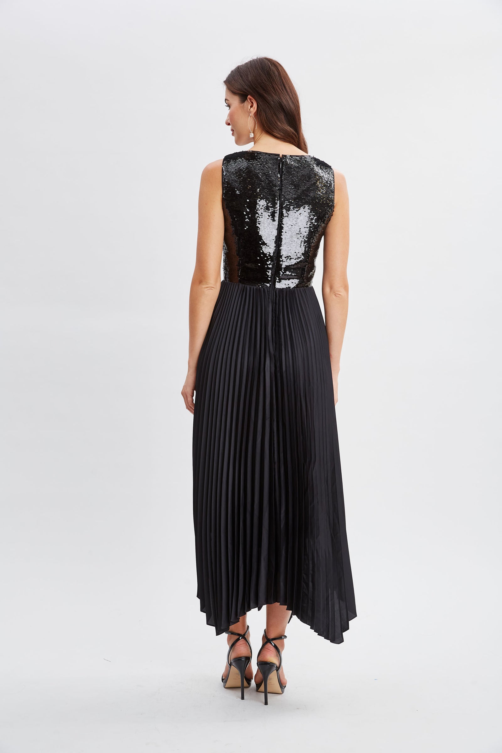 Sequin Bodice Pleated Dress – Elie Tahari