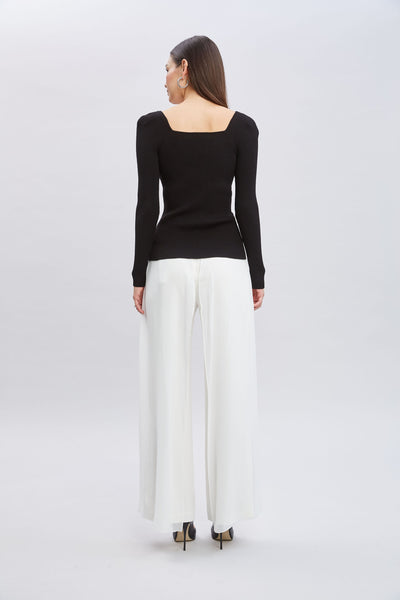 Contour Neck Rib Sweater Image 6