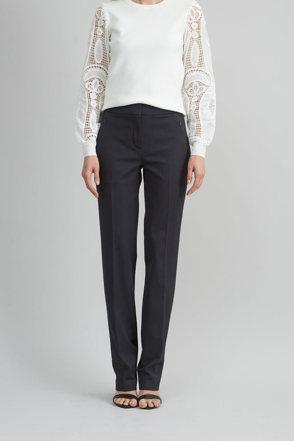 Straight Leg Stretch Cotton Pant