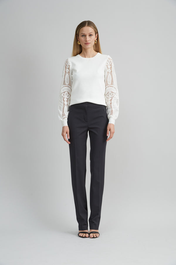 Straight Leg Stretch Cotton Pant