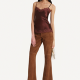 Anouk Goat Suede Flared Pants