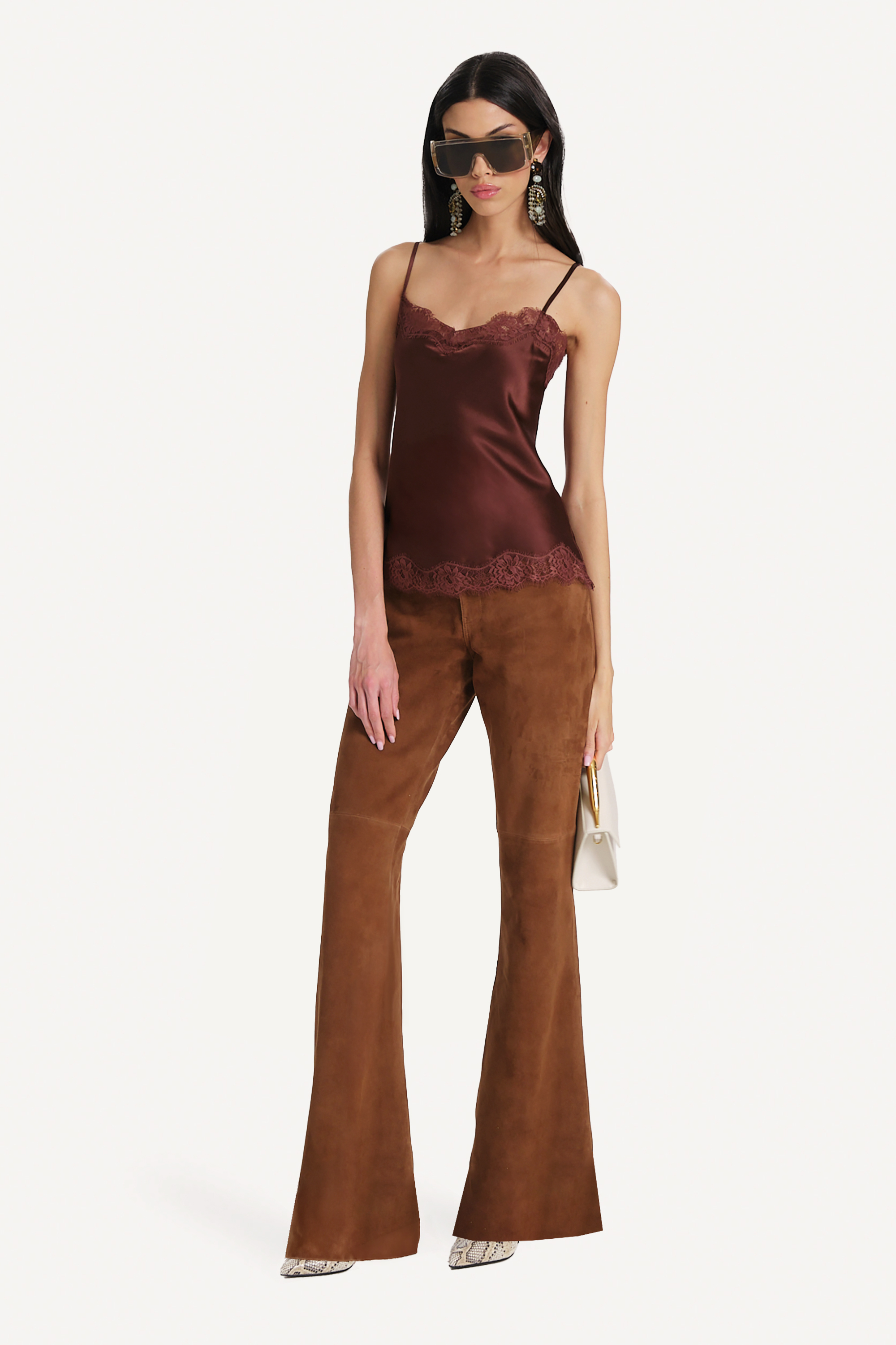 Anouk Goat Suede Flared Pants