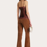 Anouk Goat Suede Flared Pants