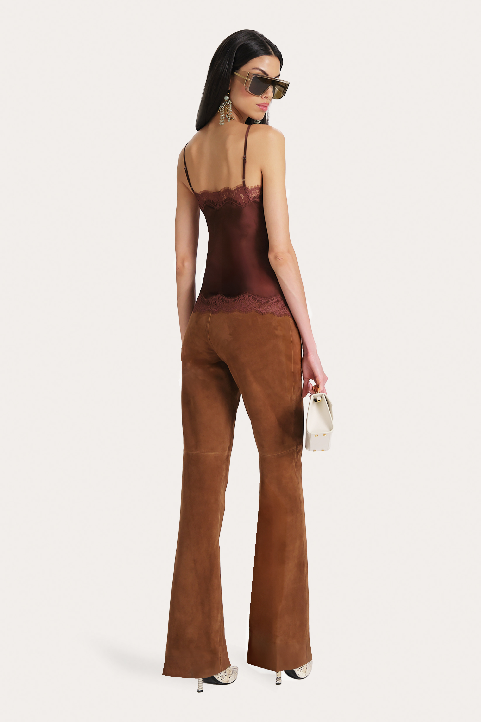 Anouk Goat Suede Flared Pants