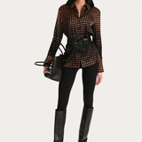 Round Buckle Leather Belt