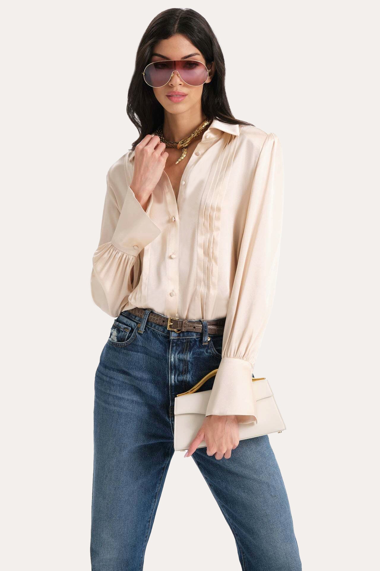 Chloe Charmeuse Blouse