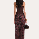 Naya Charmeuse Coral Print Pants