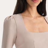 Short Sleeve Square Neck Cotton Dress