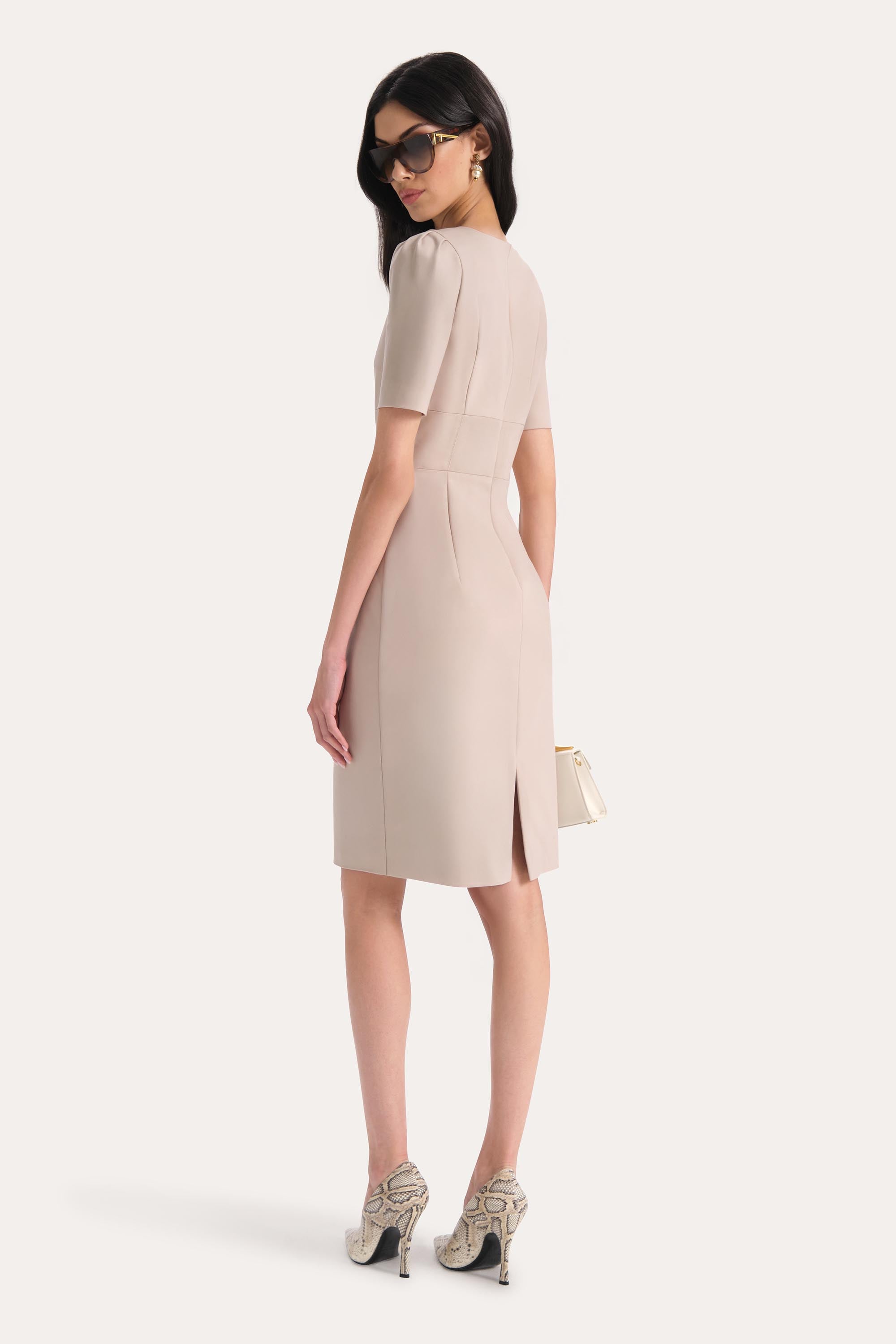 Short Sleeve Square Neck Cotton Dress